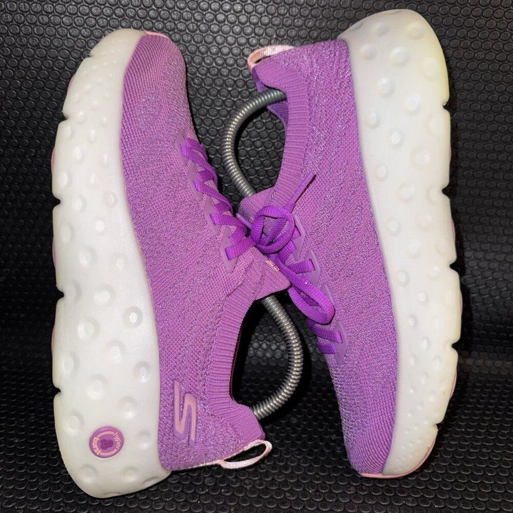 Skechers Women's Purple Knit Athletic Slip-On Sneakers - Picture 5 of 8